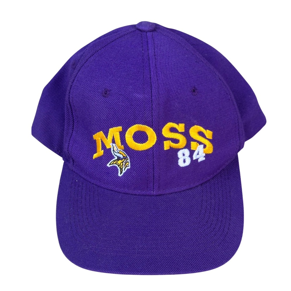 Vintage Randy Moss Minnesota Vikings Snapback Hat Purple 84 Embroidered Cap